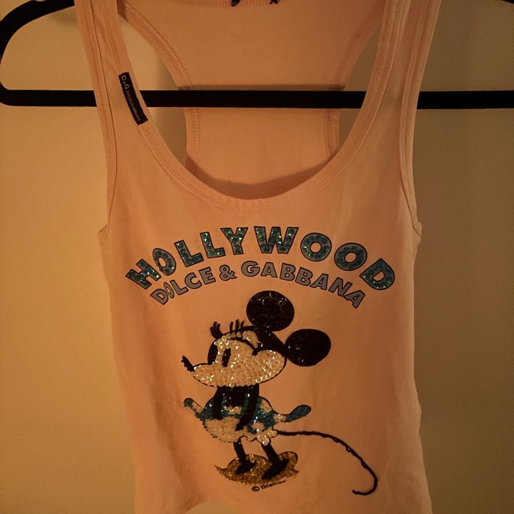 Dolce & Gabbana Pink Disney Minnie Mouse Hollywood Sequin Tank - Picture 3 of 11